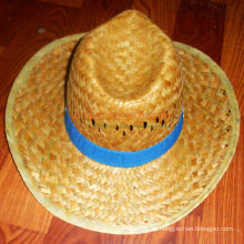 Kundenspezifischer Entwurf Stroh-Cowboy-Hut mit Logo-Druck-Hut-Band
